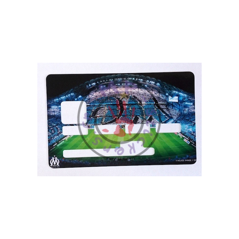 Sticker de personnalisation de carte bleue VISA modèle stade OM (1 ligne)