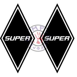 Stickers losange logo SUPER modèle 11  150x300mm (la paire)