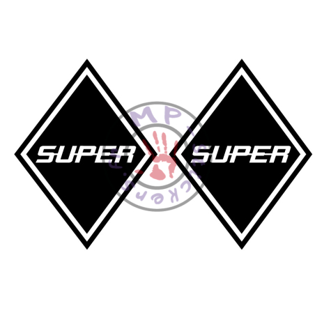 Stickers losange logo SUPER modèle 21  150x300mm (la paire)