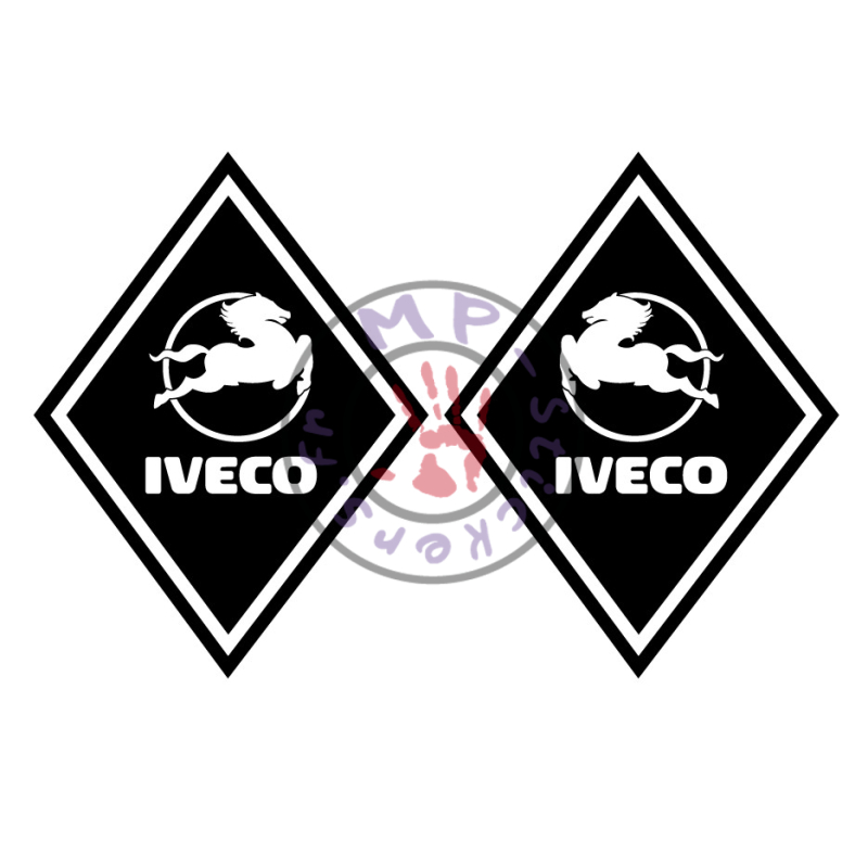 Stickers losange logo IVECO modèle 2  (la paire)