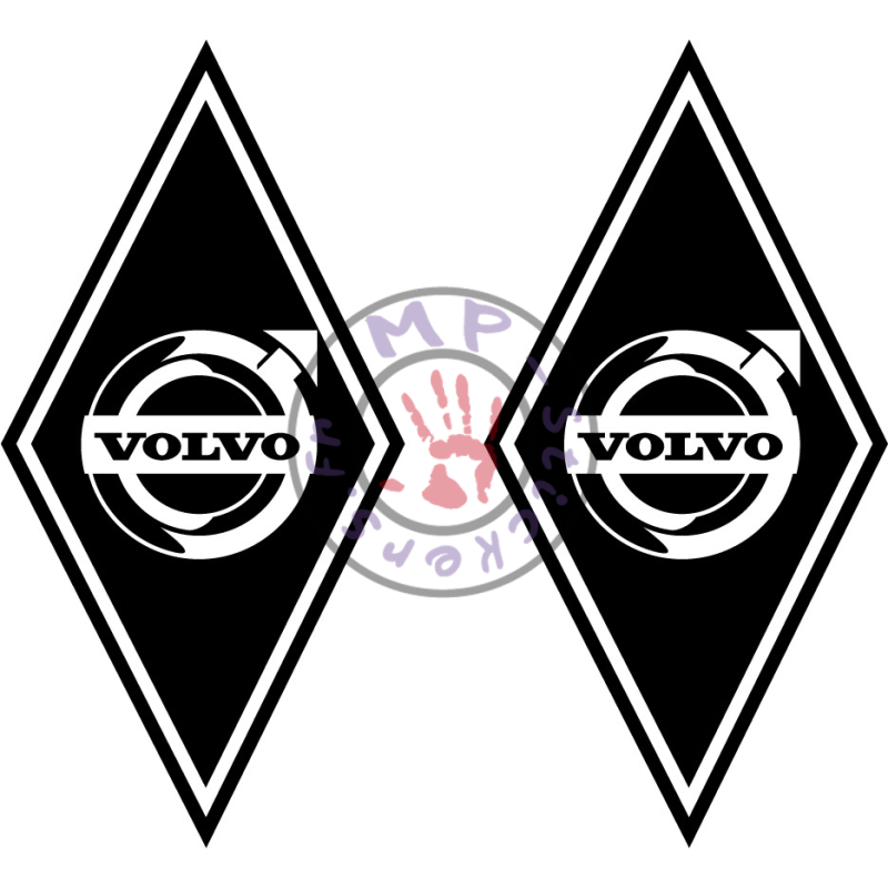Stickers losange logo VOLVO  modèle 4 150x300mm (la paire)