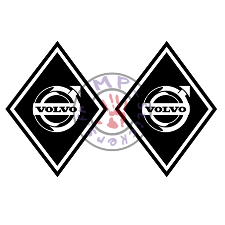 Stickers losange logo VOLVO modèle 3  (la paire)