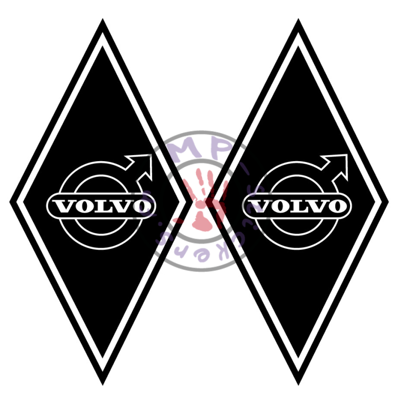 Stickers losange logo VOLVO  modèle 6 150x300mm (la paire)