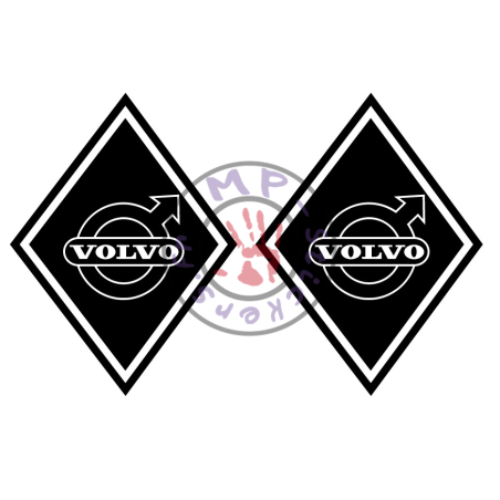 Stickers losange logo VOLVO modèle 5  (la paire)
