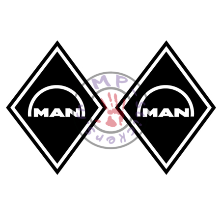 Stickers losange logo MAN modèle 4  (la paire)