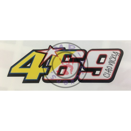 Sticker 469 en hommage à Nicky Hayden par Rossi