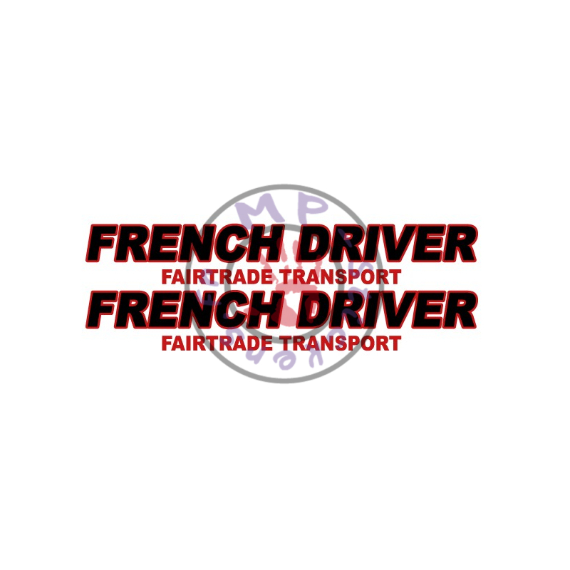 Sticker de vitres  FRENCH DRIVER 2 couleurs 550x85 mm (la paire)
