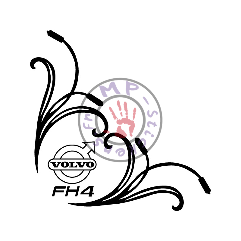Sticker de vitre roseaux modèle 2 avec VOLVO FH4  (la paire)