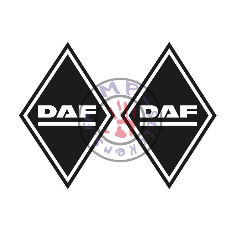 Stickers losange logo DAF souligné  150x230mm (la paire)