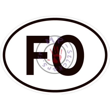 Sticker ovale code pays FO Iles Feroe