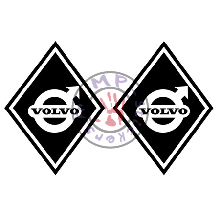 Stickers losange logo VOLVO modèle 8  (la paire)