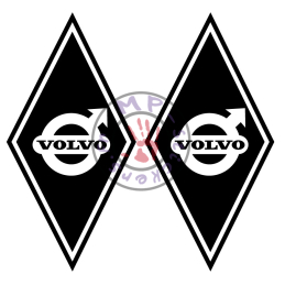 Stickers losange logo VOLVO  modèle 7 150x300mm (la paire)