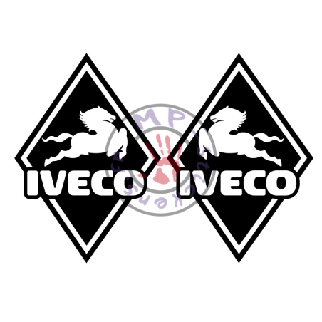 Stickers losange logo IVECO modèle 3  (la paire)