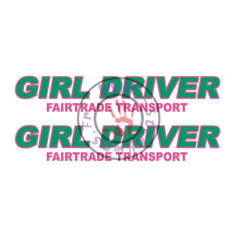 Sticker de vitres  GIRL DRIVER 2 couleurs (au choix) 800x140 mm (la paire)