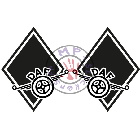 Stickers losange logo DAF modèle décalé  (la paire)