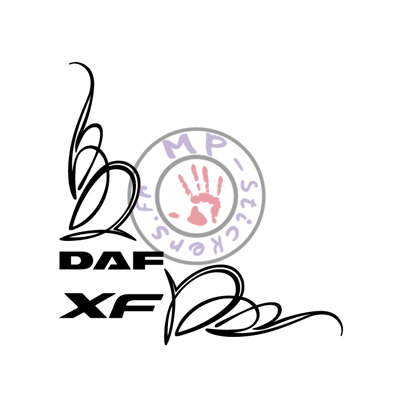 Stickers de vitre pinstripe avec DAF XF (la paire)