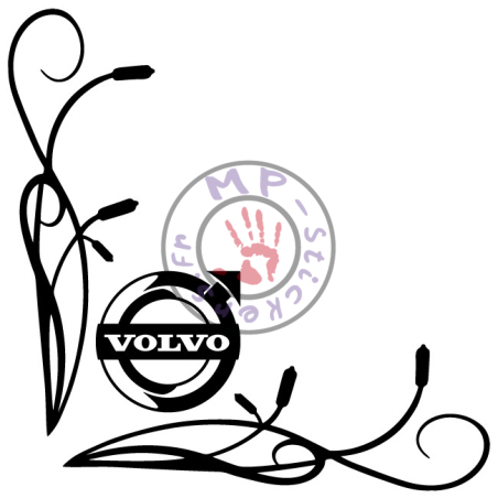 Sticker de vitre roseaux modèle 3 avec VOLVO  (la paire)