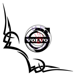 Sticker de vitre tribal 2 avec VOLVO (la paire)