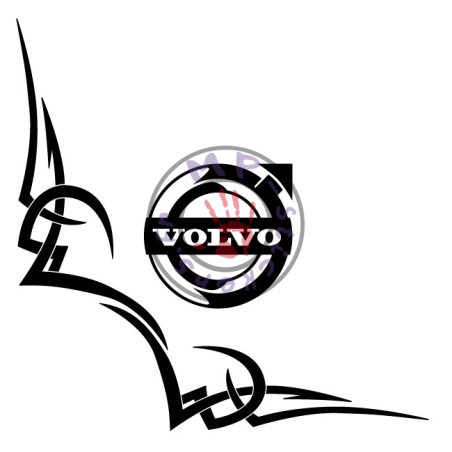 Sticker de vitre tribal 2 avec VOLVO (la paire)