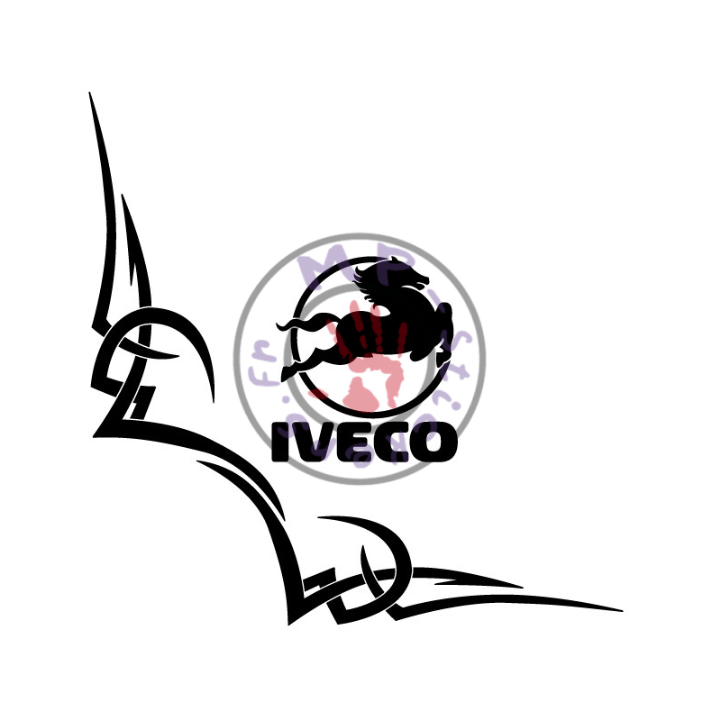 Sticker de vitre tribal 2 avec IVECO (la paire)