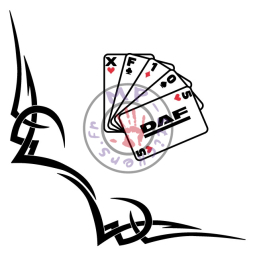Sticker de vitre tribal 2 avec DAF Version Poker (la paire)