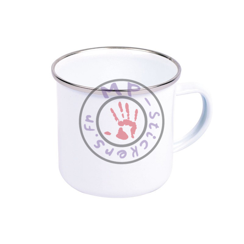 Tasse en émail blanc soviétique vintage avec des cerises petite tasse en émail URSS tasse de l'époque - France