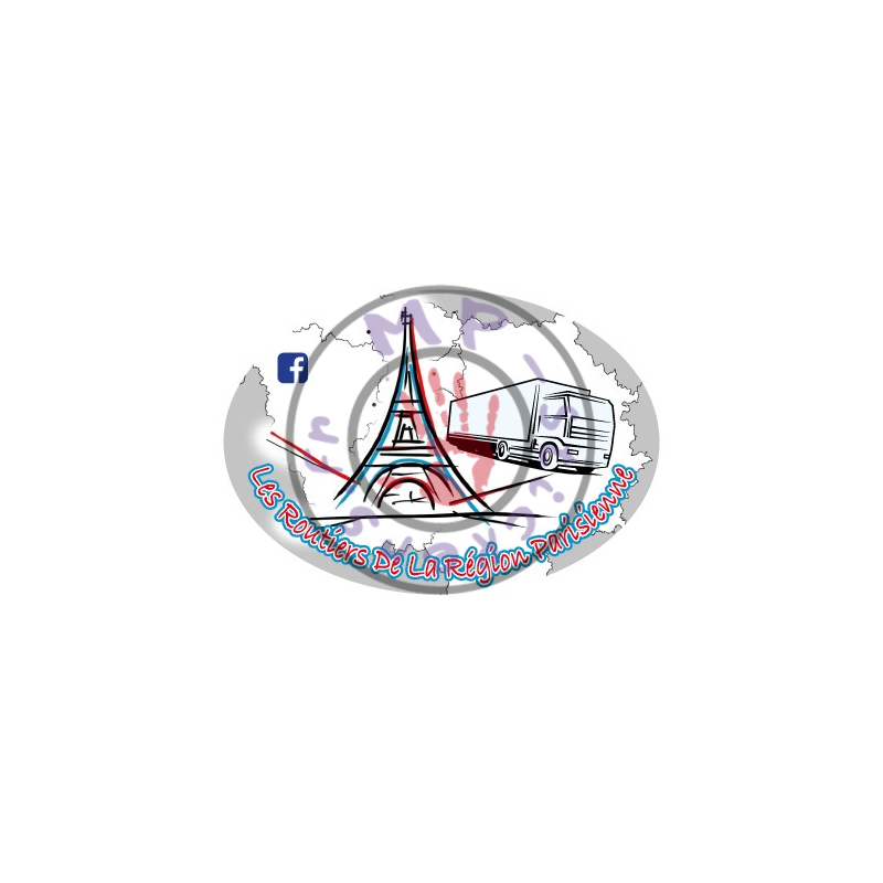 Sticker logo Les Routiers de la Région Parisienne 100x70mm (unité) 