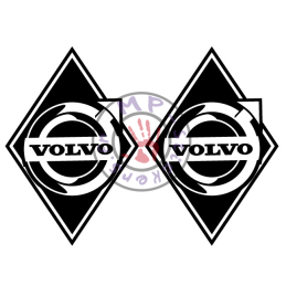 Stickers losange logo VOLVO modèle débordant  (la paire)