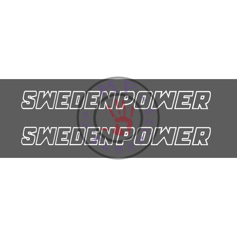 Sticker de vitres  SWEDEN POWER 1 couleur 600x60 mm (la paire)