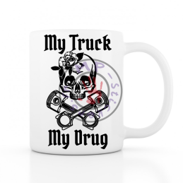 Mug My Truck My Drug  330ml  BLANC Version femme céramique top qualité