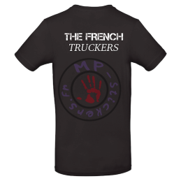 T-Shirt noir THE FRENCH Truckers dos et coeur et personnalisable à votre prénom
