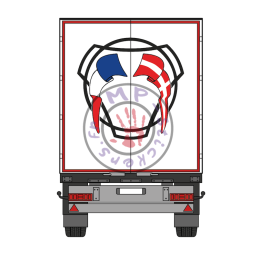 Stickers de portes de remorque avec drapeaux au choix dans Vabis