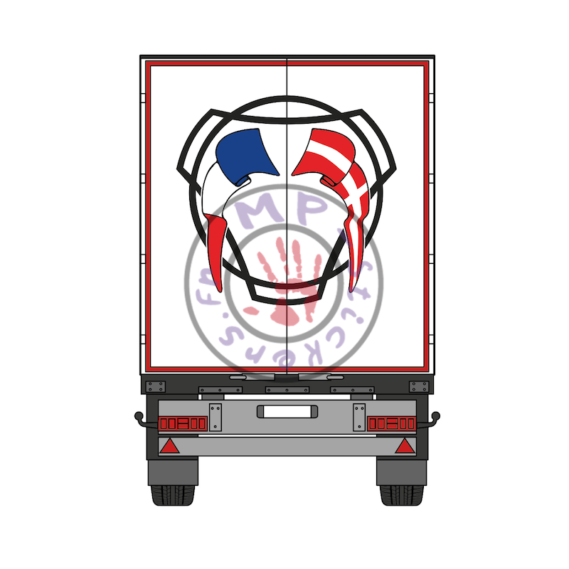 Stickers de portes de remorque avec drapeaux au choix dans Vabis Stickers de portes de remorque avec drapeaux au choix dans Vabis