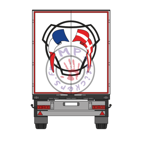 Stickers de portes de remorque avec drapeaux au choix dans Vabis