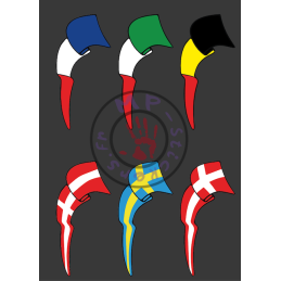 Stickers de portes de remorque avec drapeaux au choix dans Vabis