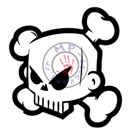Sticker Block Skull 