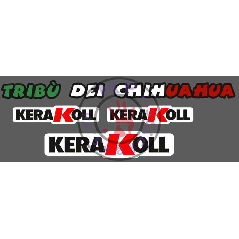 Planche stickers de casque TRIBU DEI CHIHUAHUA - KERAKOLL (modèle 1, 3 couleurs)