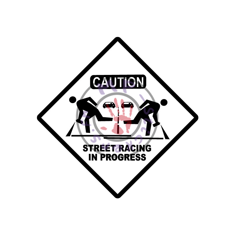Sticker Street Racing in Progress 1 couleur sans fond