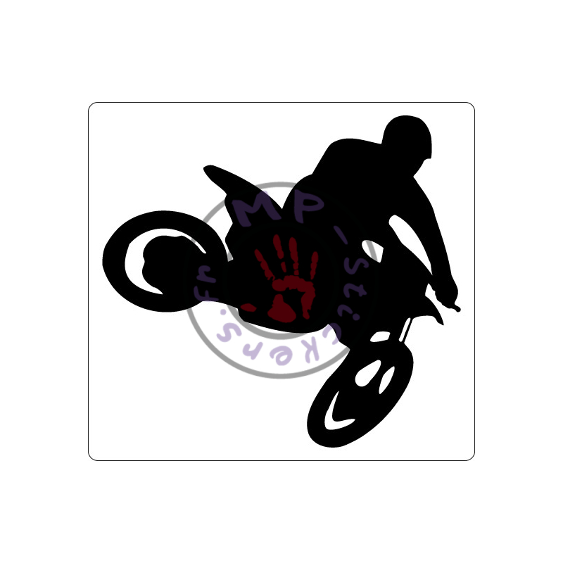 Sticker Motocross avec fond blanc