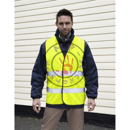 Gilet De Sécurité Moto Revit Athos 3 Air - Jaune Fluo, Bandes Réfléchissantes 3M | Léger, Ventilé, Fermeture Zip